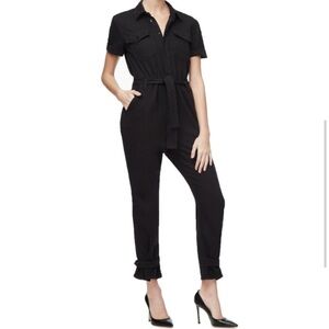Good American Waist-Tie Jumpsuit Utility Romper 1